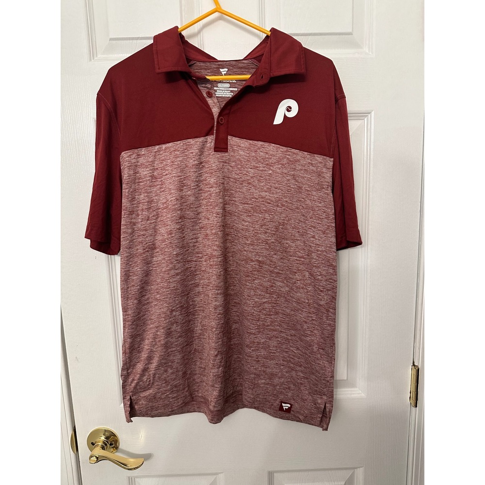 Fanatics Philadelphia Phillies Mens XL Polo Shirt Burgundy Heathered Red MLB